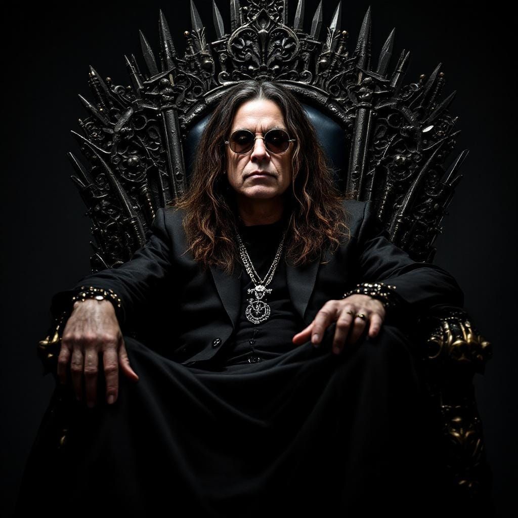 Ozzy Osbourne on a Dark Throne: Digital Art