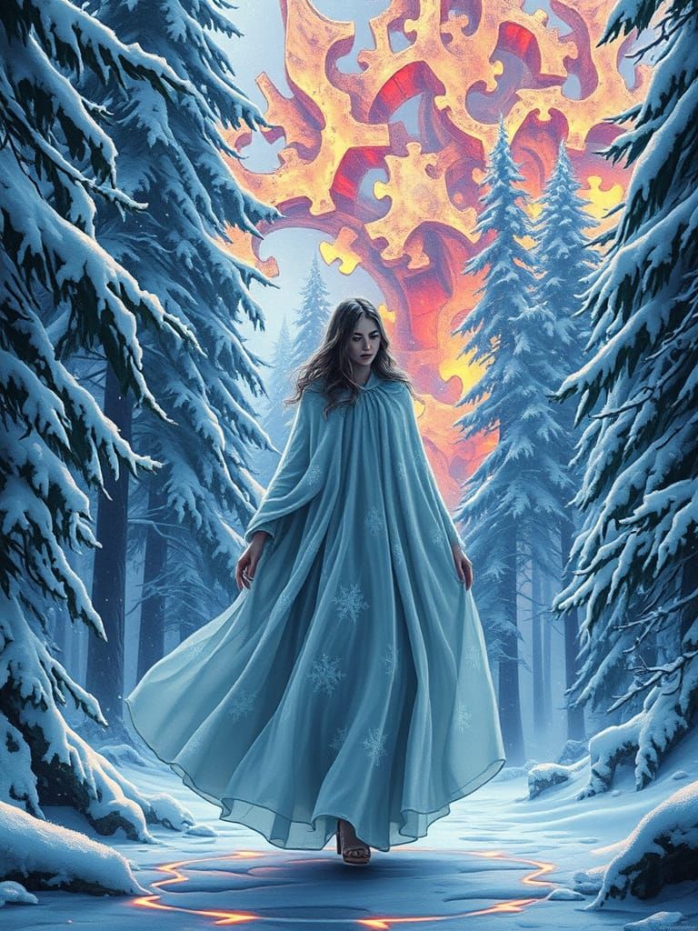 Ethereal Wonderland Scene in Dreamlike, Photorealistic Style