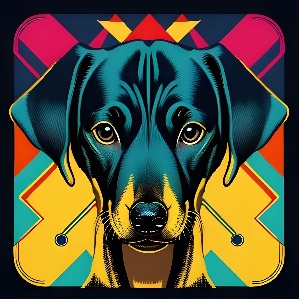 Greyhound Puppy in Pop Art Style with Bokeh