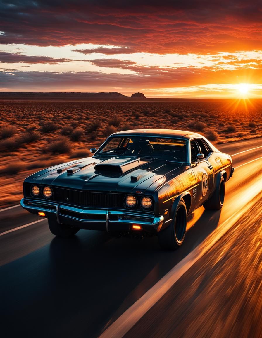 Mad Max Interceptor Car on Outback Highway