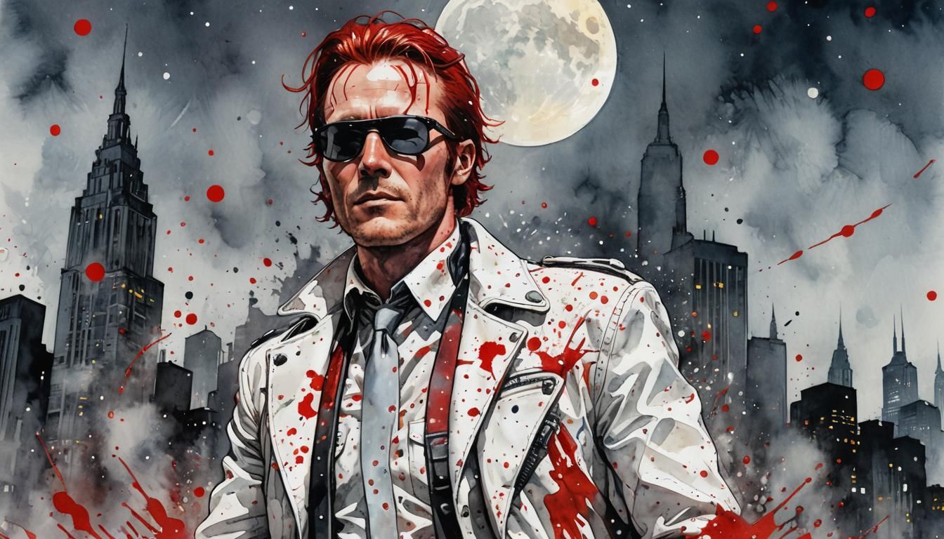 Gotham Rockstar: Comic Book Art with Watercolor Effects