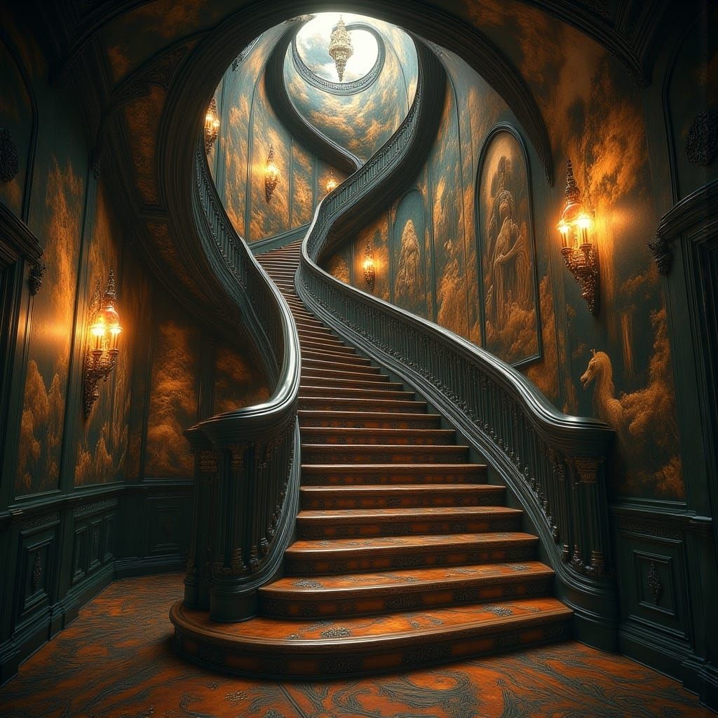 Surreal Staircase to Nowhere: Dreamlike Vision