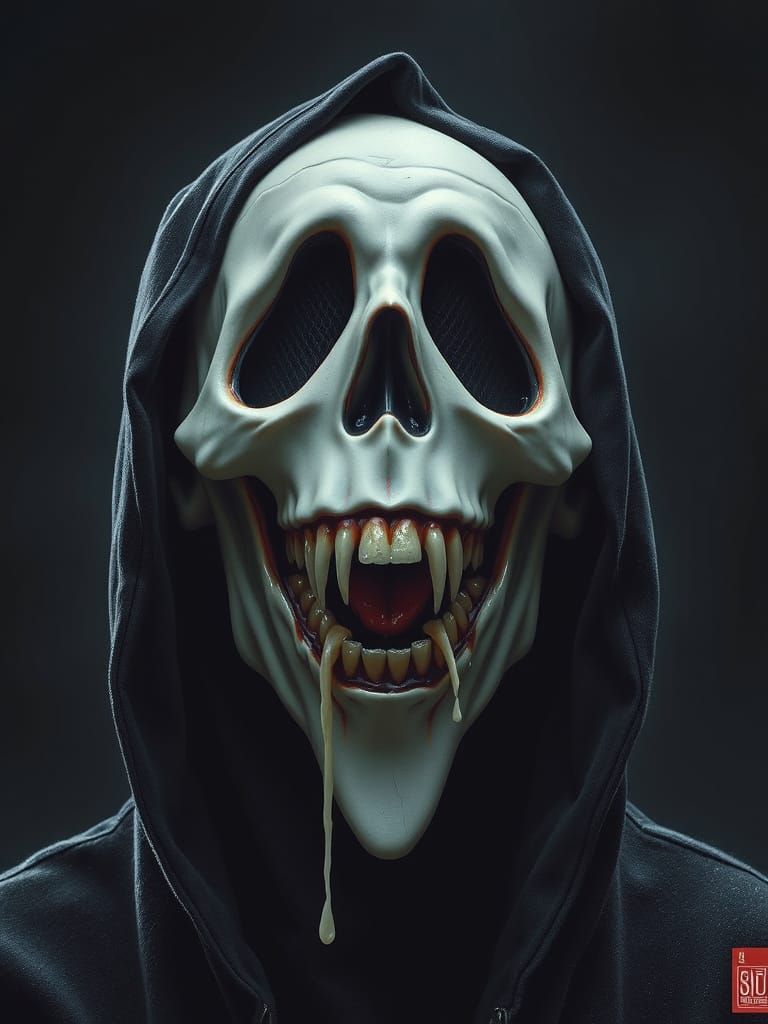 Terrifying Ghostface in Pop Surrealist Hyperrealism