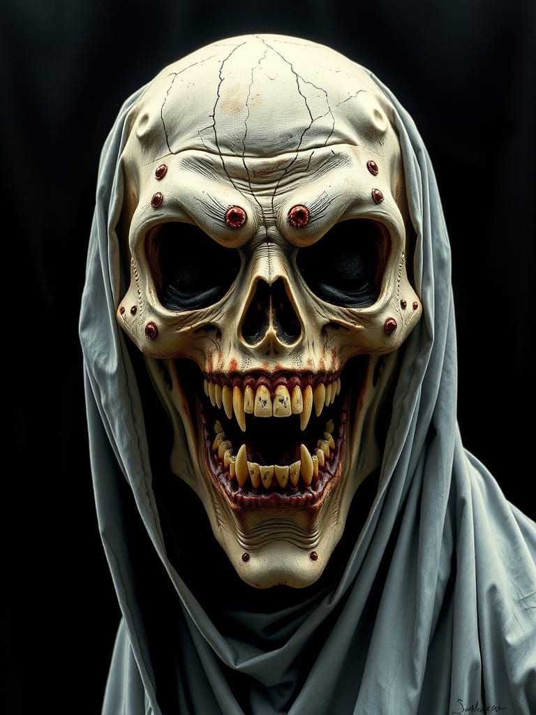 Scary Ghostface in Pop and Dark Surrealism Style