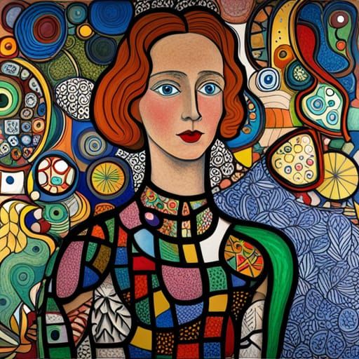 Colorful Sculpture of a Voluptuous Female Figure