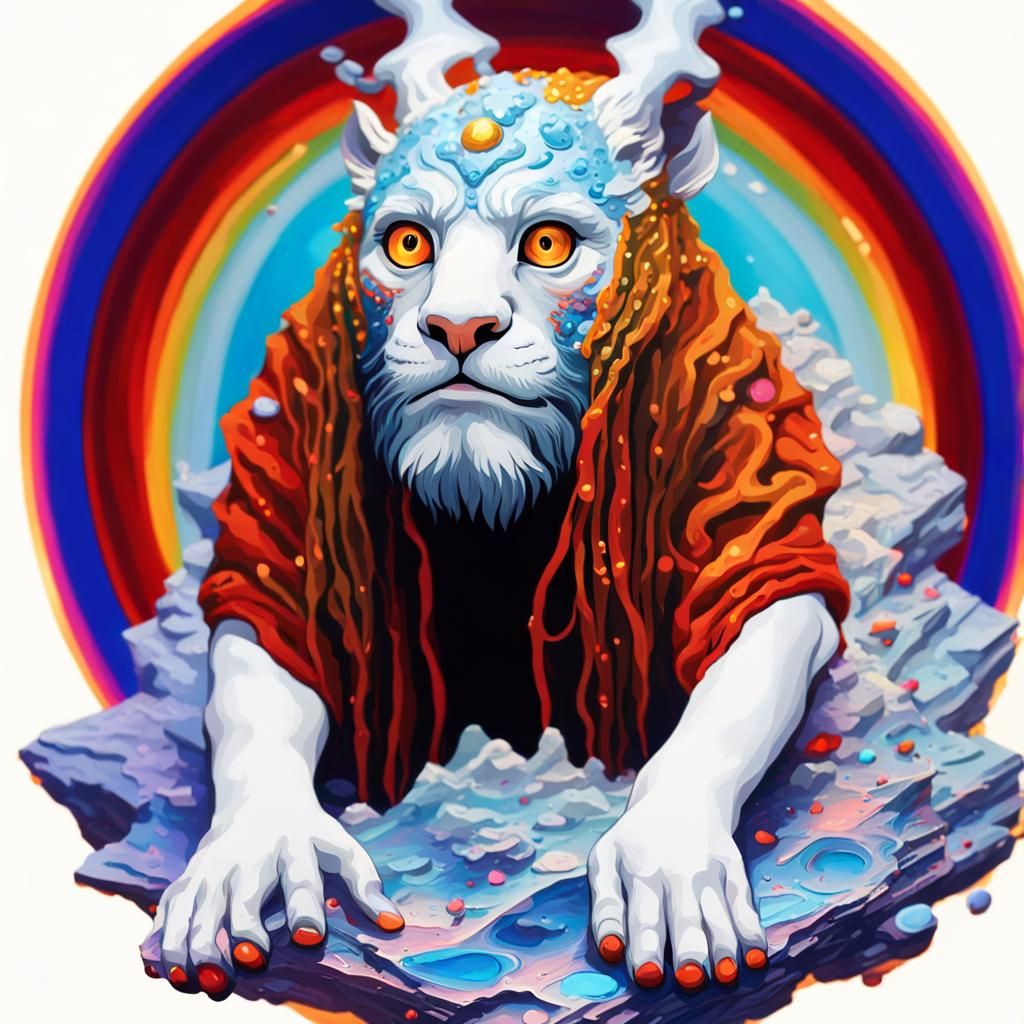 Hyperrealistic Lion-Rabbit Fusion in Expressionist Style