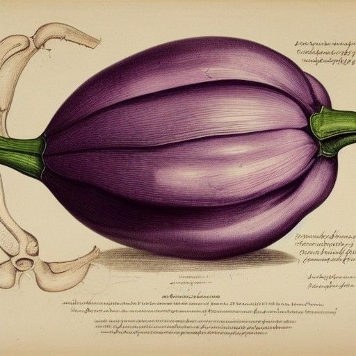 Anatomical Dissection of an Eggplant in 18th Century Style