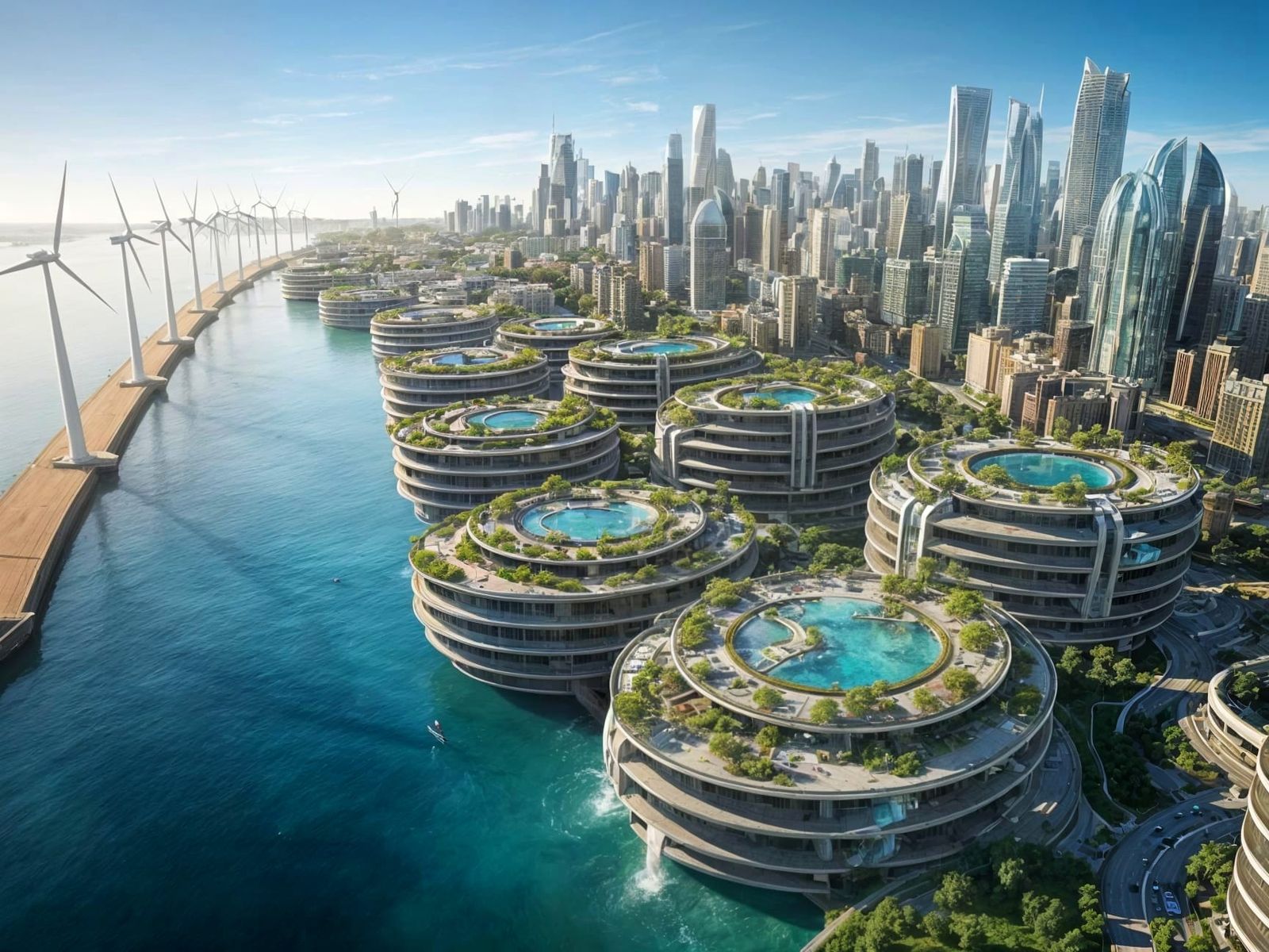 Solarpunk Cityscape by the Bay