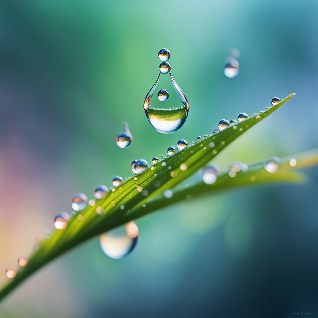 Enchanting Dew Drops: Glistening Wonders in Natural Light