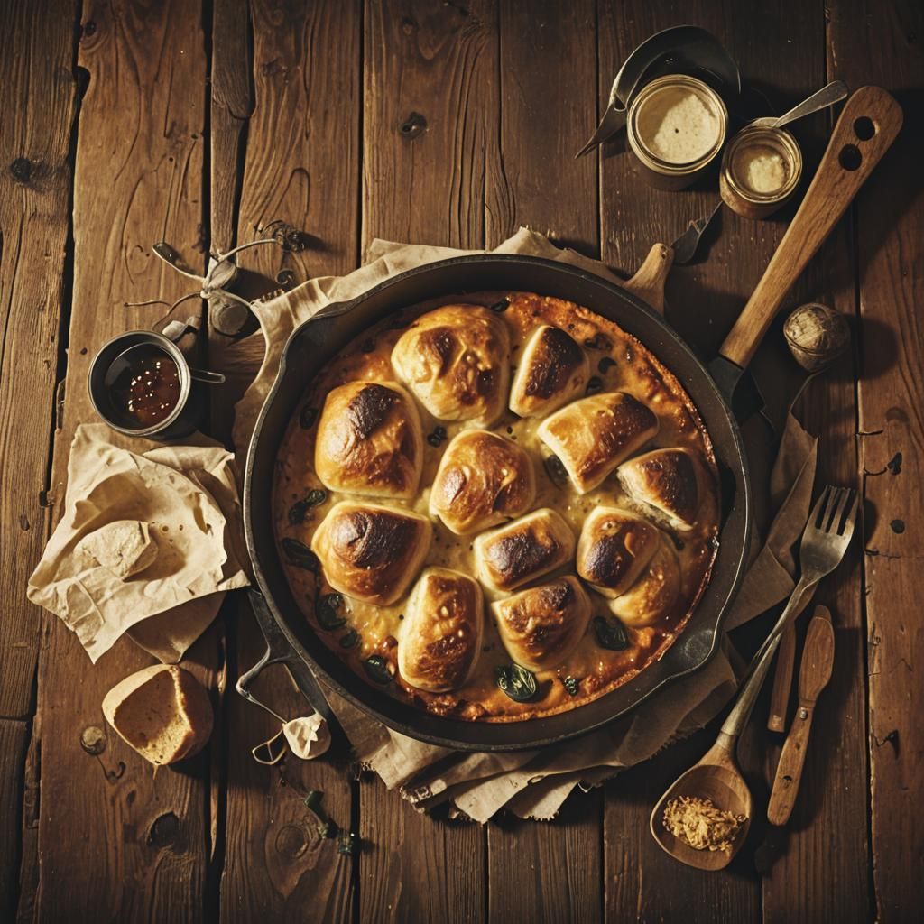 Cinematic 'Pan Relleno de Manjar' Still Life