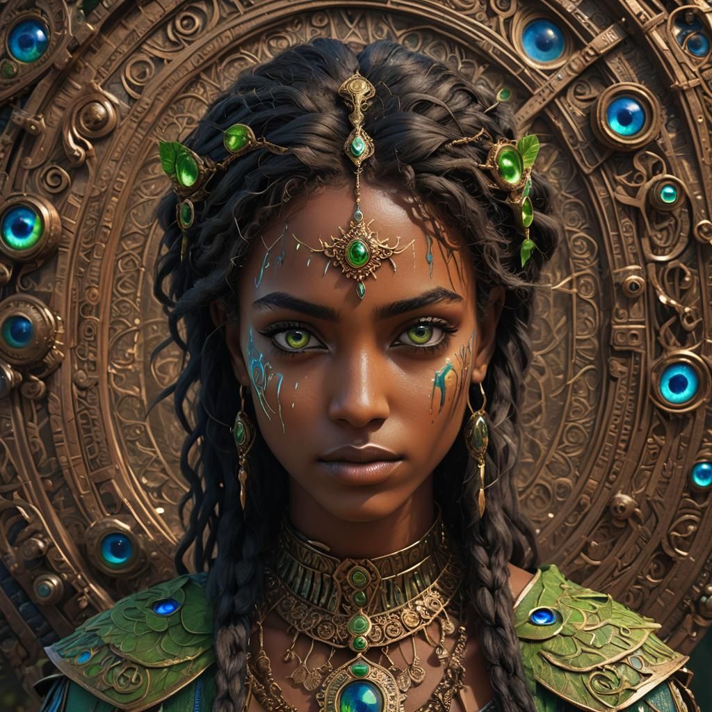 Heterochromatic Portrait in Detailed Digital Painting Style