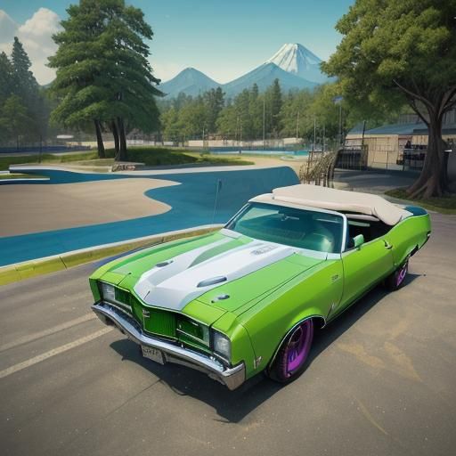 Graffiti Pearl 1970 Oldsmobile 442 at Skatepark