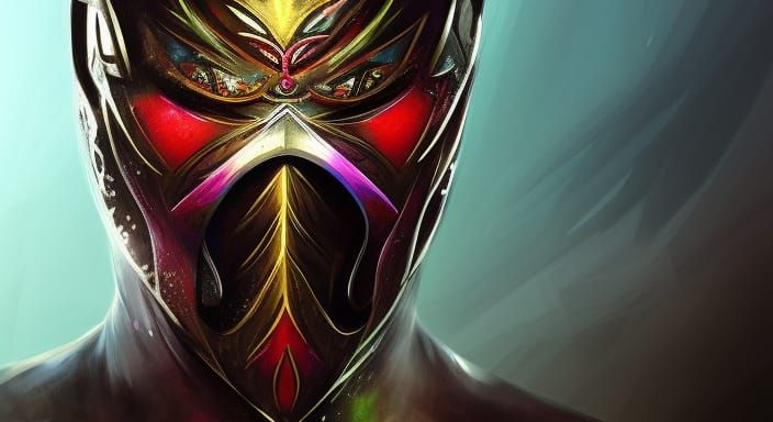 Hyperrealistic Tactical Mask in Splash Art Style
