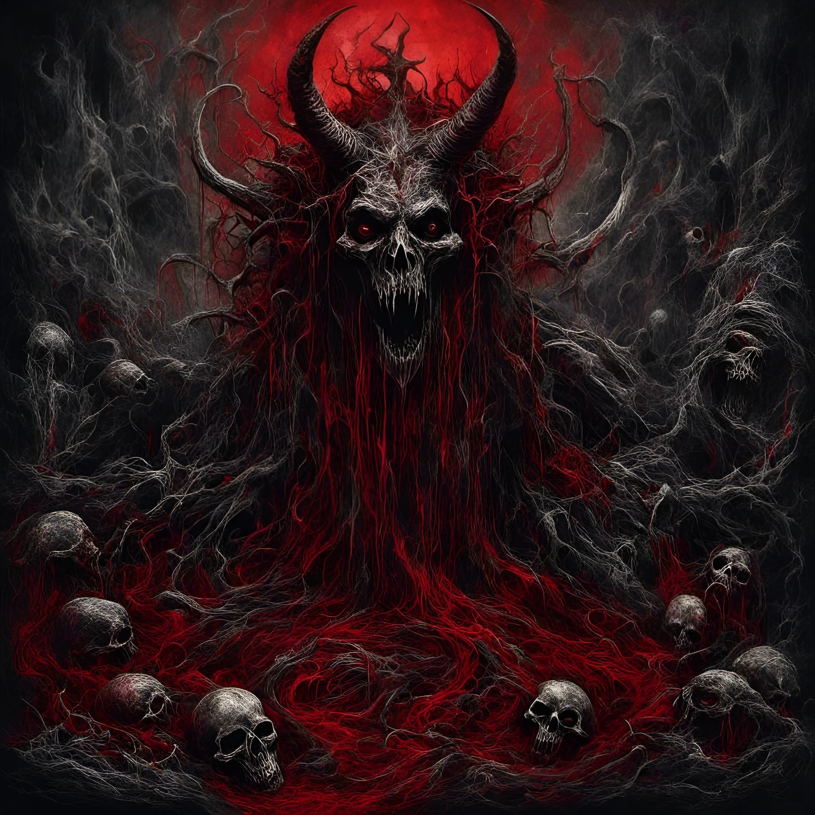 Macabre Demon in Purgatory Illustration