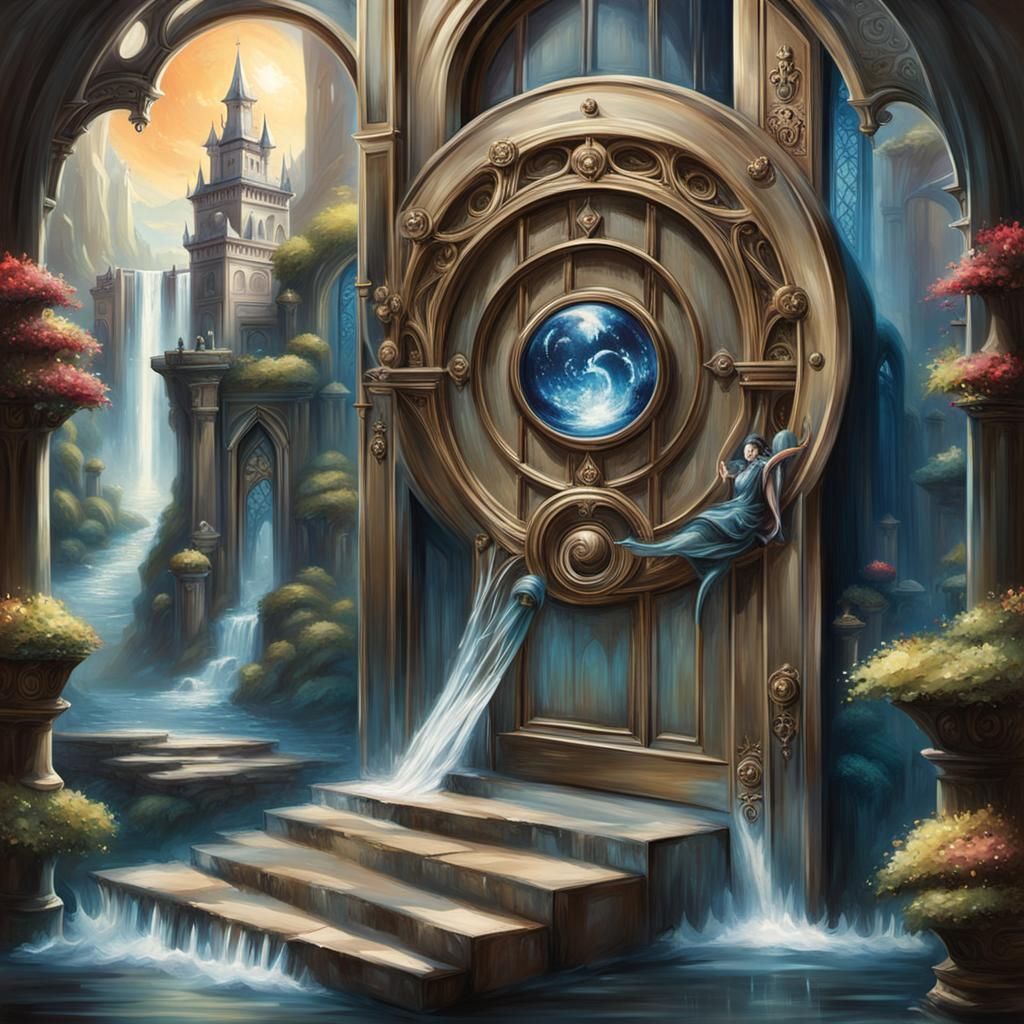 Mystical Portal to Fantasy World, Vibrant Art