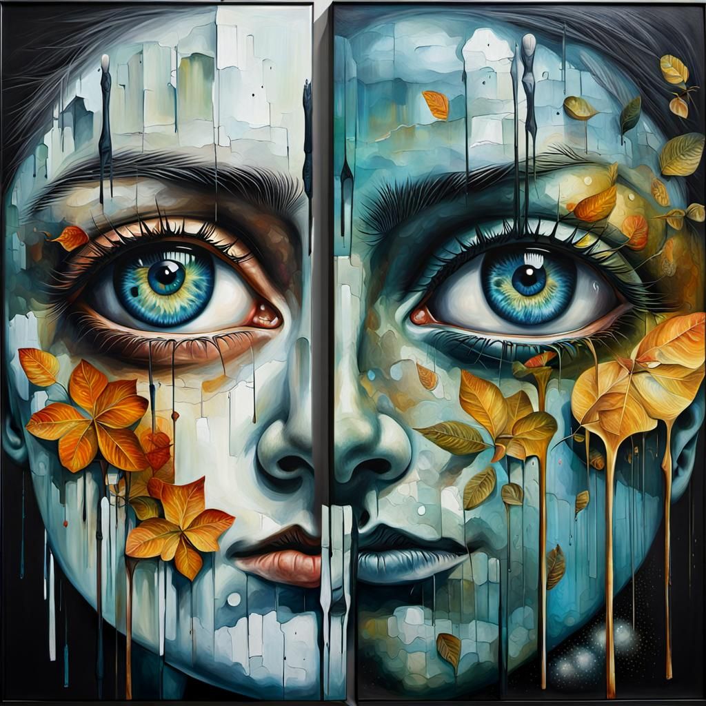 Duality Memories: Mixed Media Photorealistic Artwork