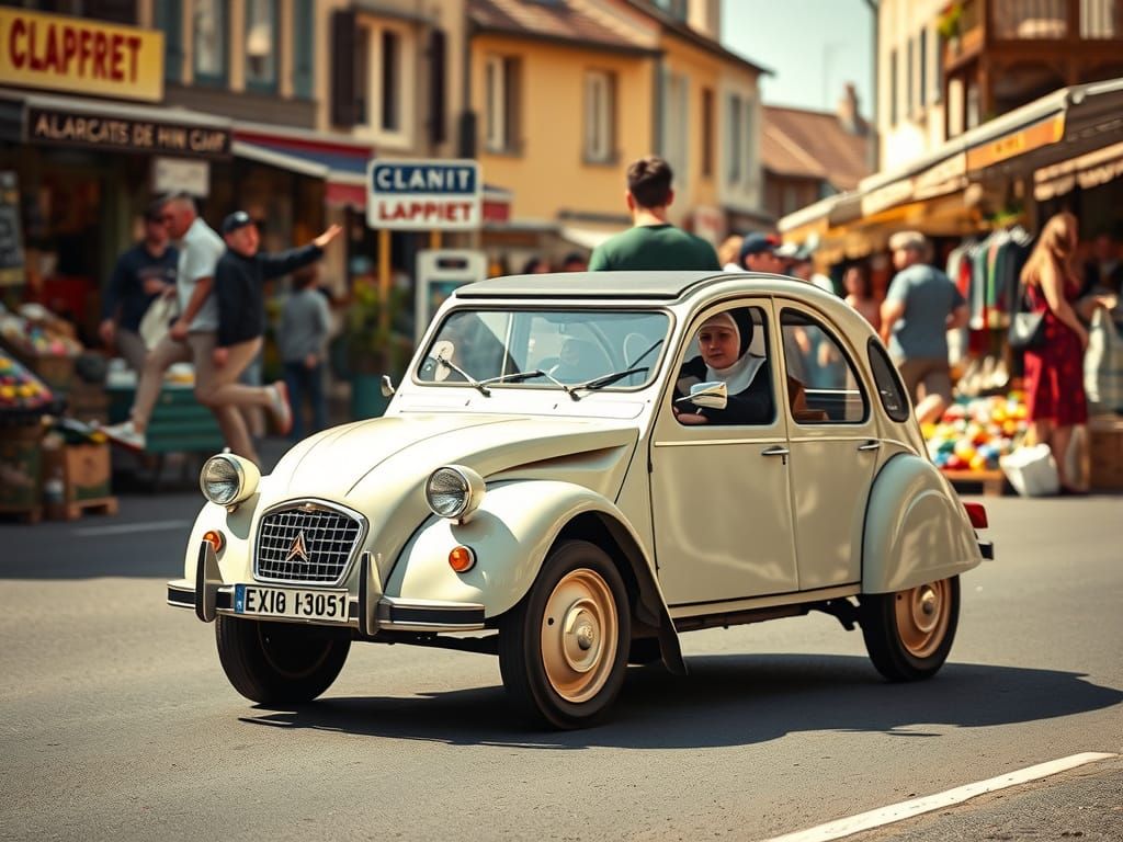 Vibrant Village Rush in Hyperrealistic Detail