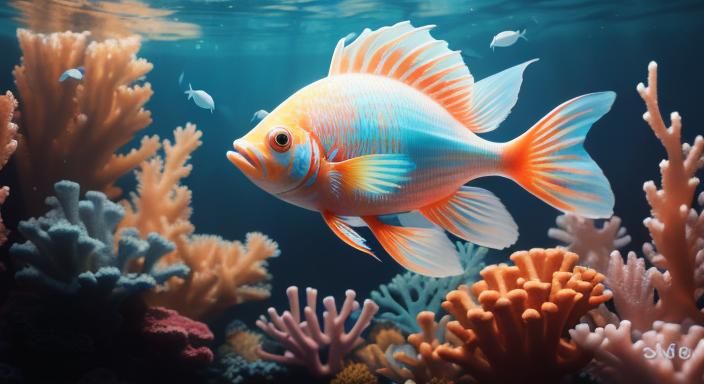 Abstract Surreal Fish and Coral Art Photography