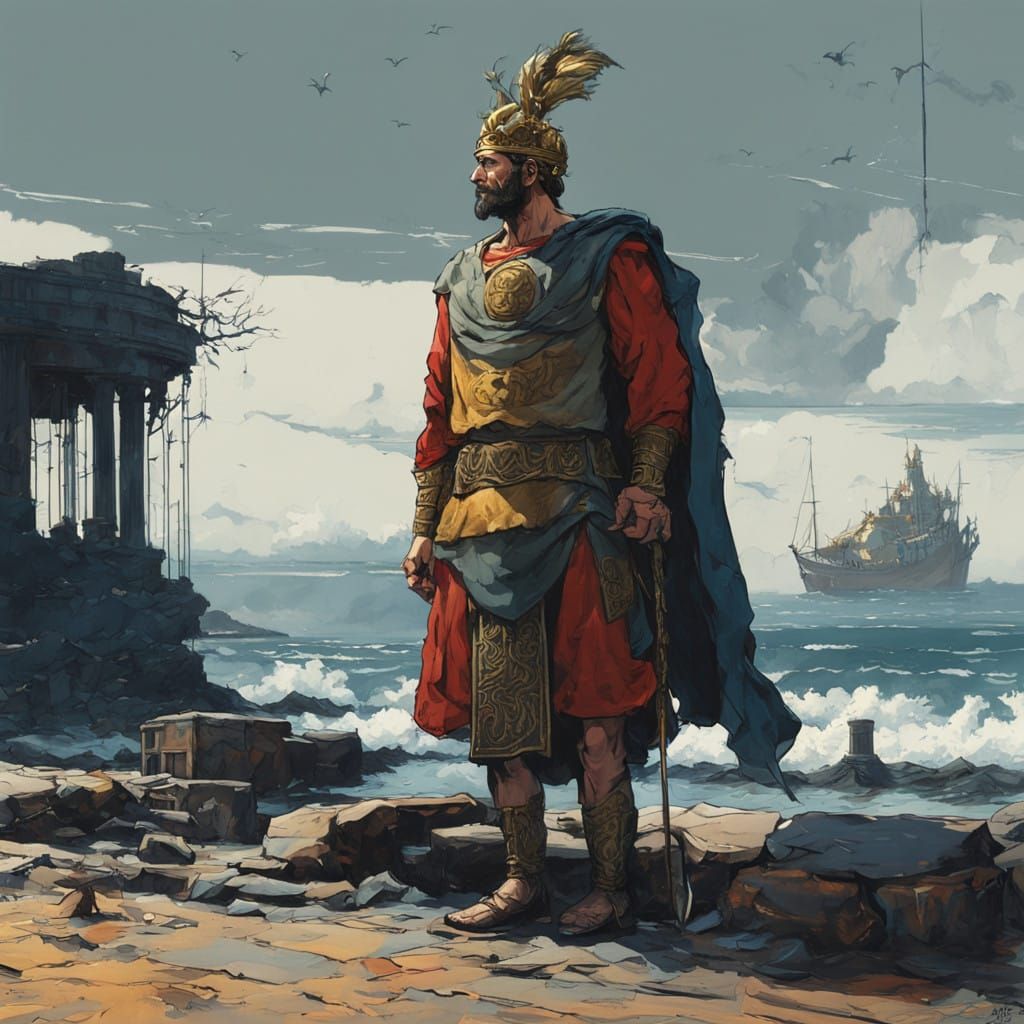 Epic Hero in Classical Greek Attire