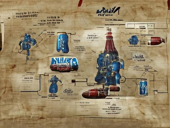 Fallout 4 Nuka Cola Blueprint Illustration