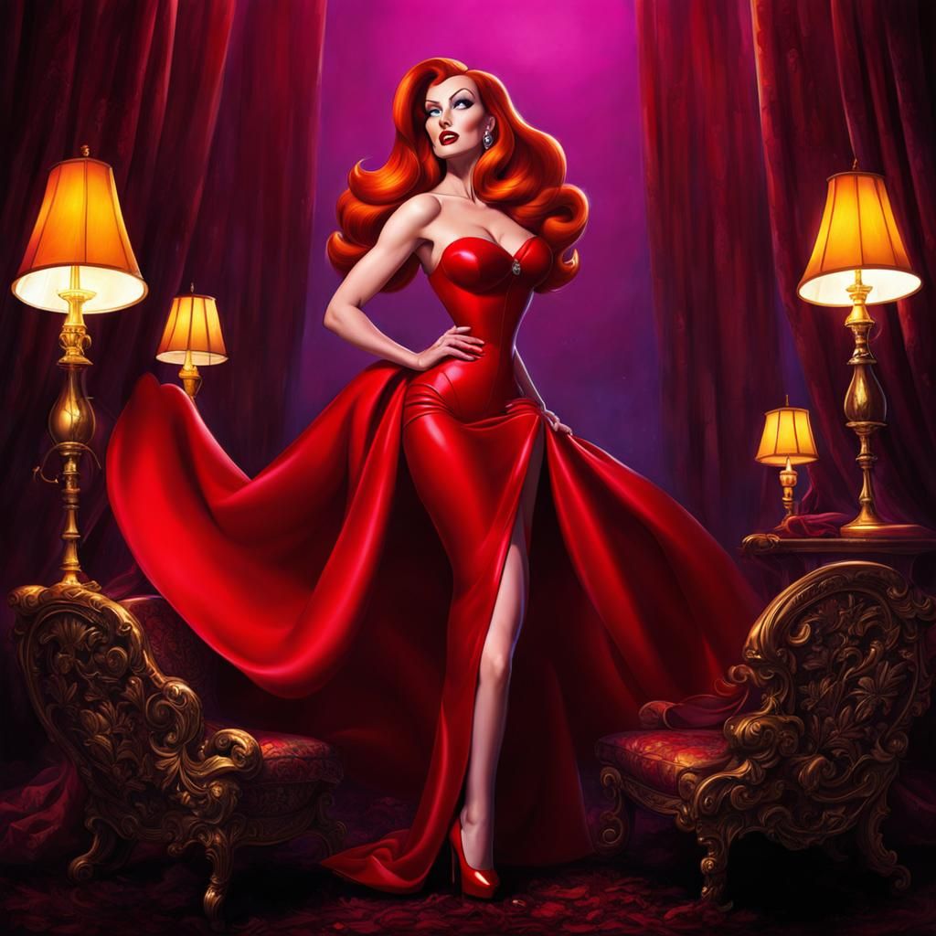 Jessica Rabbit in Vintage Portrait Style