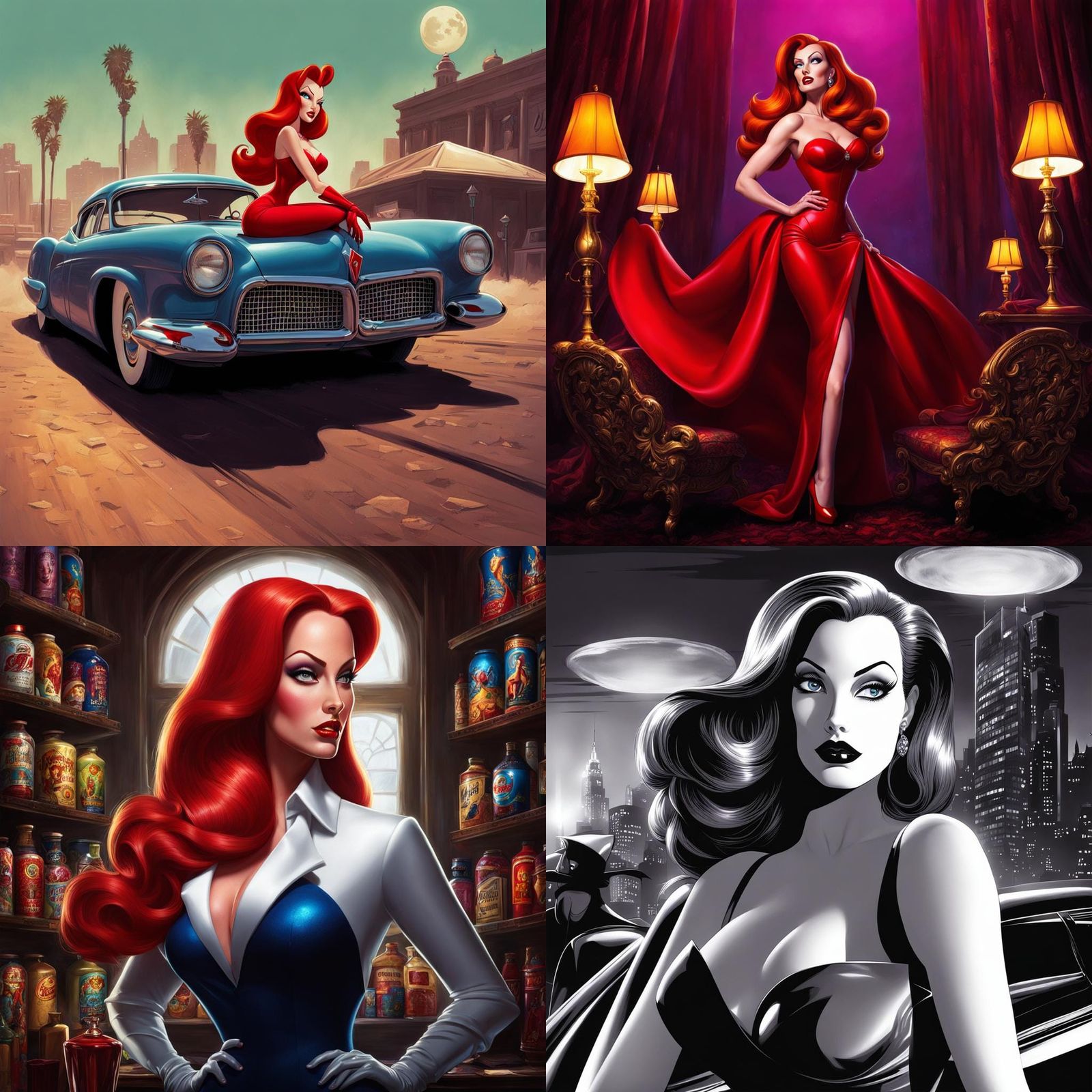 Jessica Rabbit in Classical Illustration Style