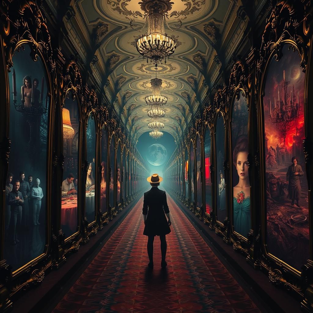 Surreal Corridor of Temptation in Haunting Realism