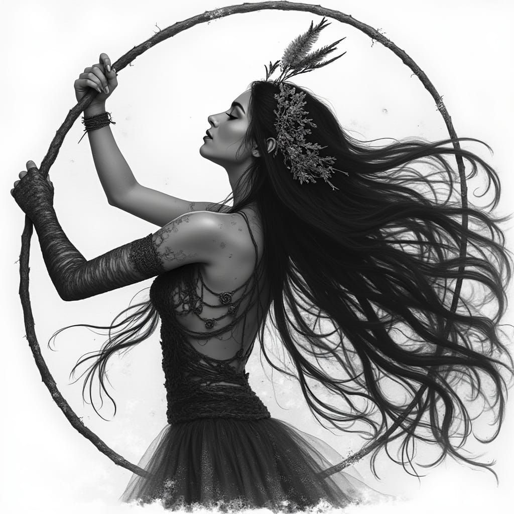 Mystical Maiden Whispers with the Forest in Dreamy Hyper-Det...