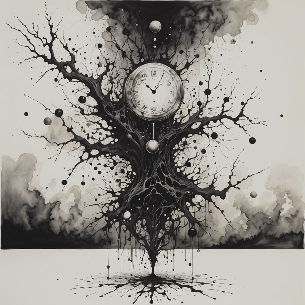 Surreal Quantum Equilibrium in Ink