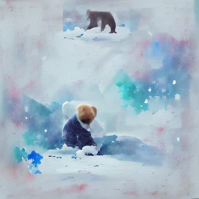 Snowy Winter Landscape in Soft Filmic Style