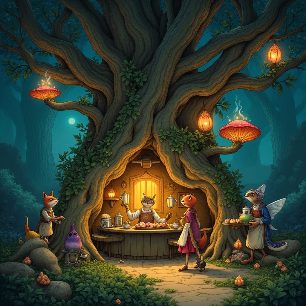 Enchanted Woodland Cafe Run By Mystical Creatures