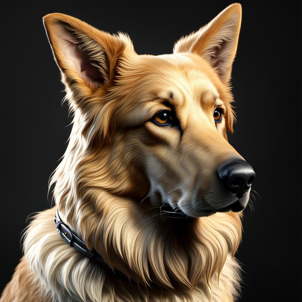 Hyperdetailed 3D Render of Hybrid Dog