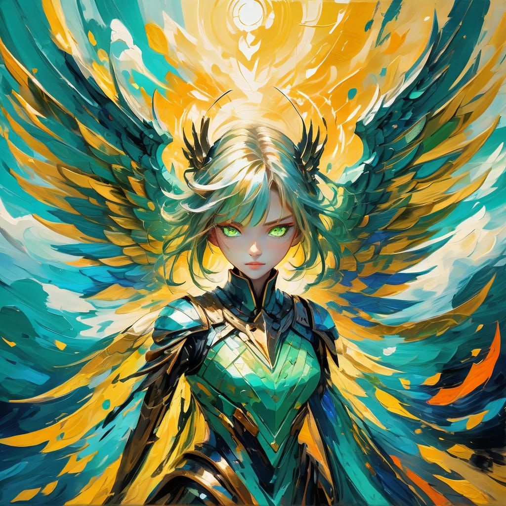 Demonic Beauty in Vibrant Impressionist Style