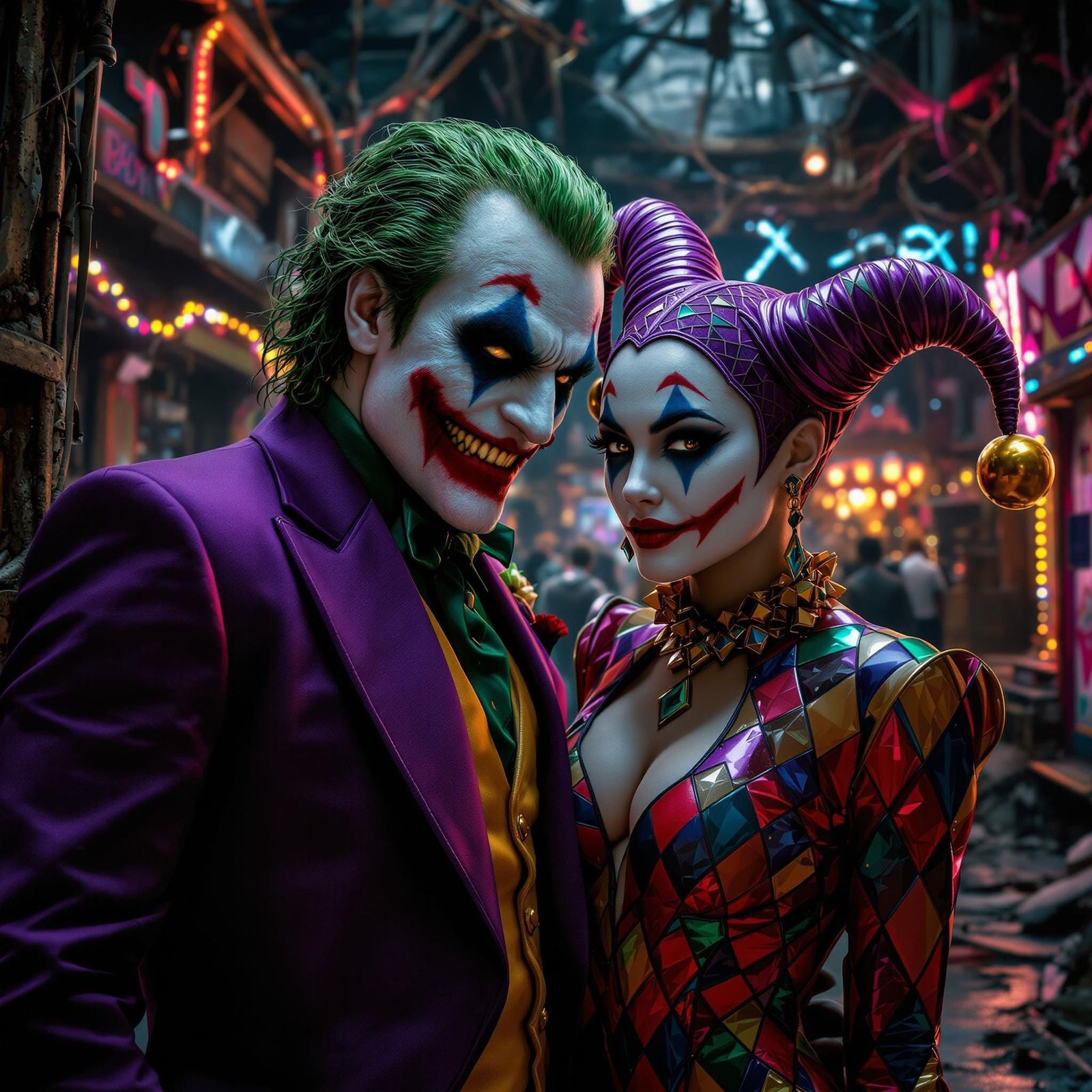 Joker and Harley Quinn in Ruined Carnival