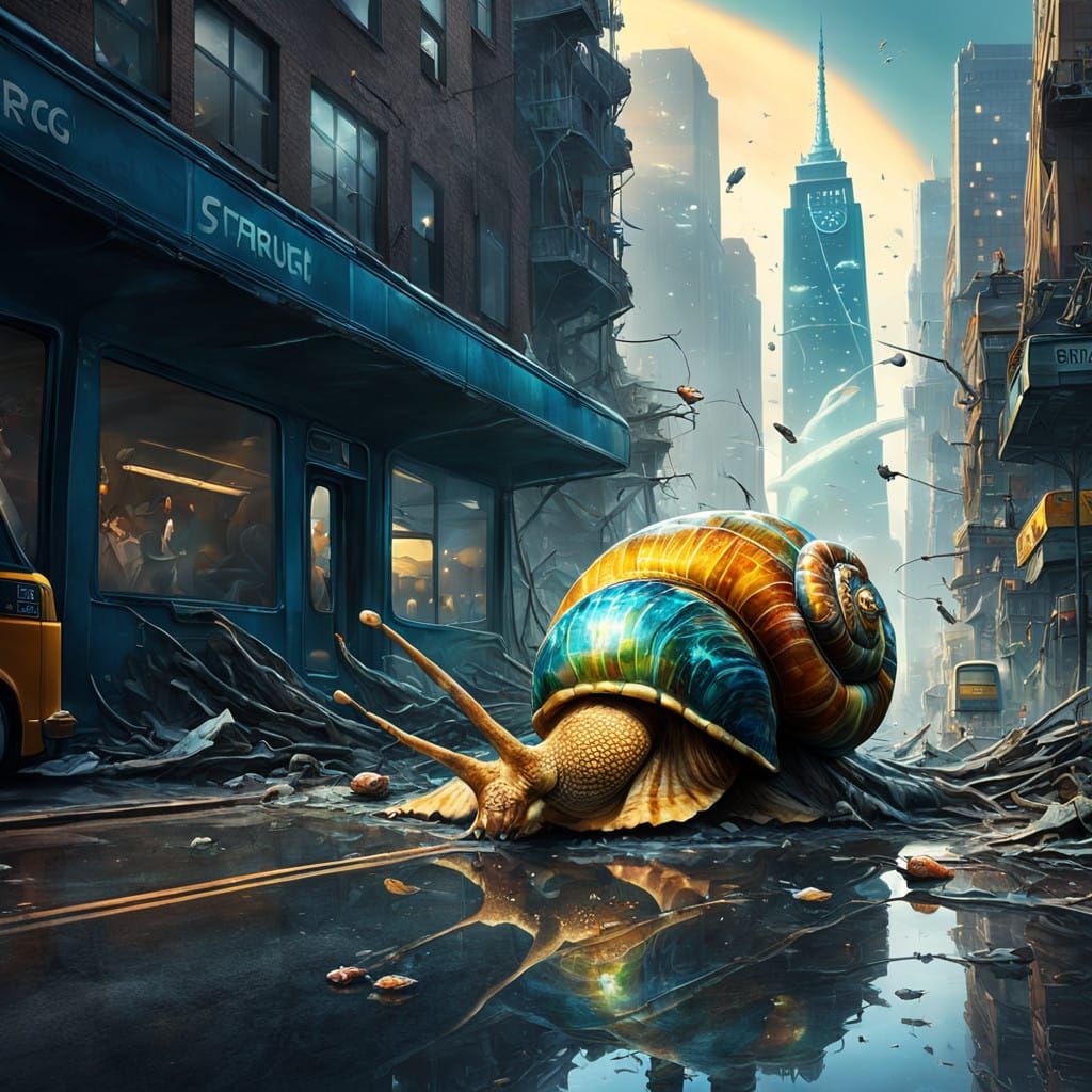 Giraffe-Snail Hybrid Destroys City Bus in a Fantastical Metr...