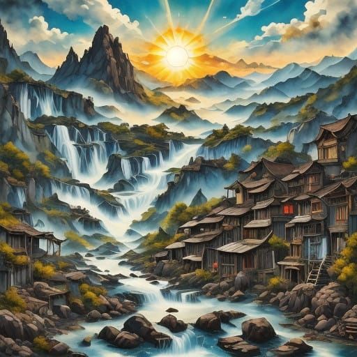 Cyberpunk Cityscape at Sunset in Vibrant Colors