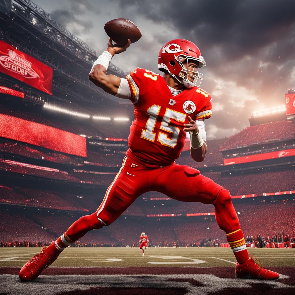Patrick Mahomes Fantasy Concept Art in 8k