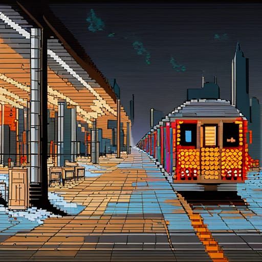 subway train pixel art