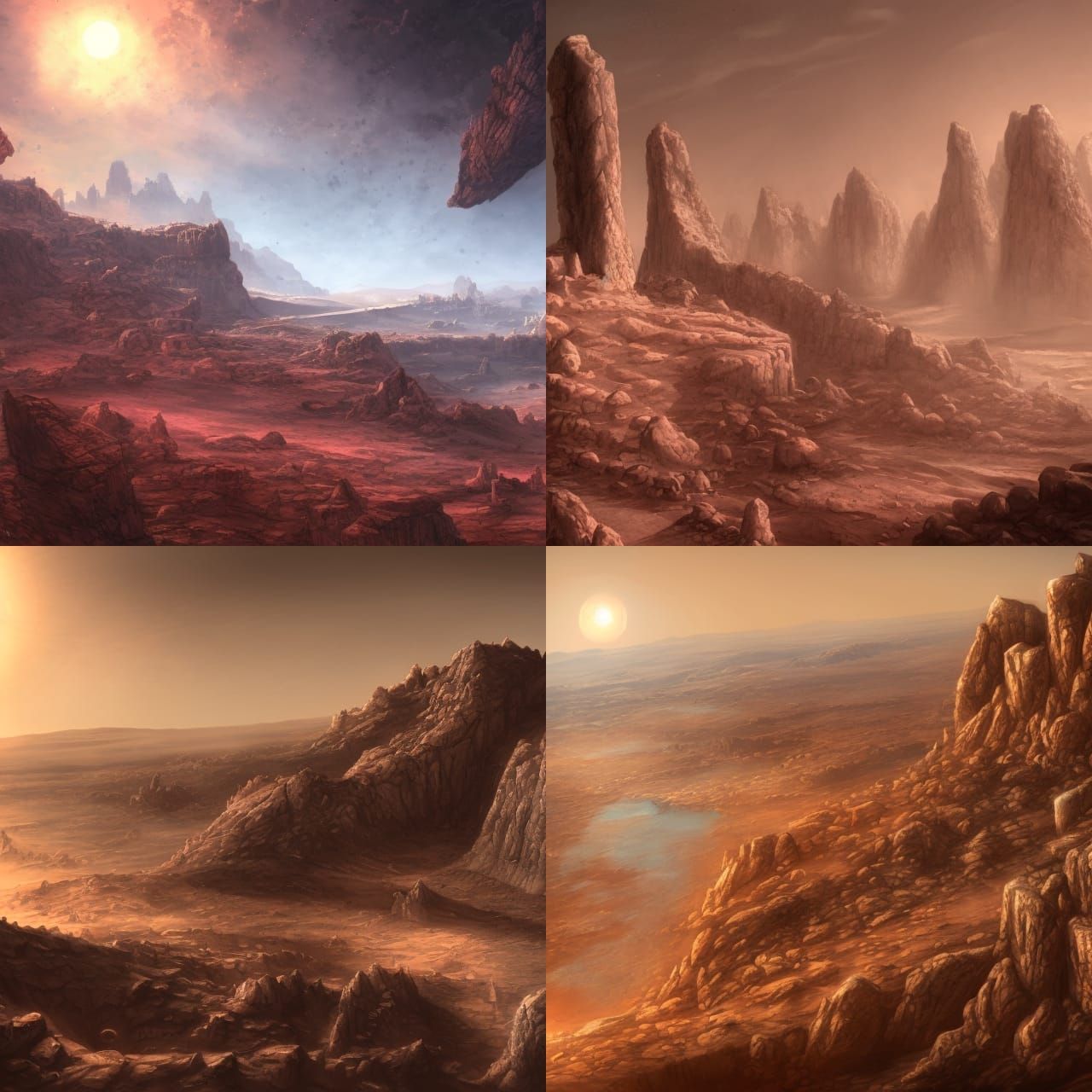 Aqueducts of Mars: Detailed Sci-Fi Landscape