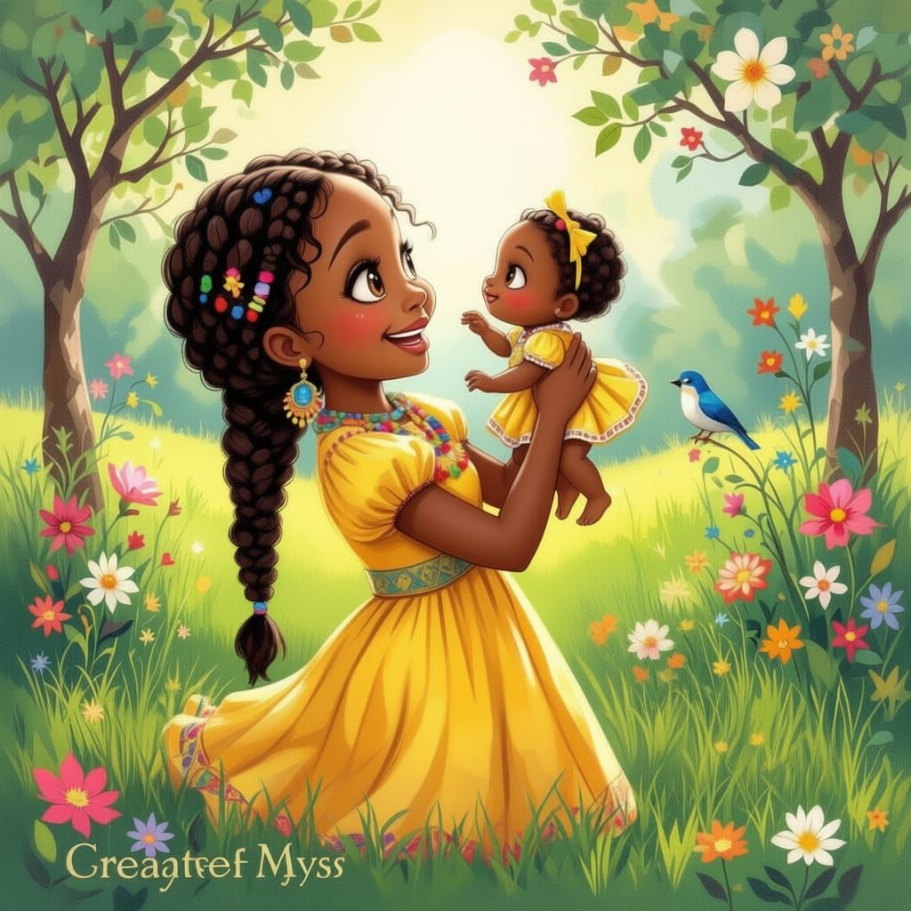 Mother Lifts Baby Smiling Joyfully