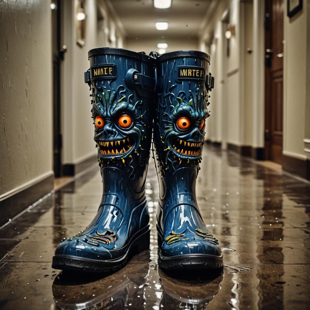Monster rain boots