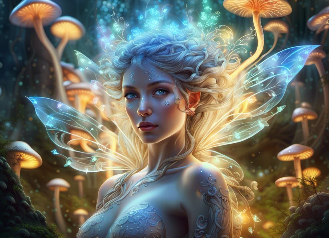 Glass Fairy Goddess in Fractal Fantasy World