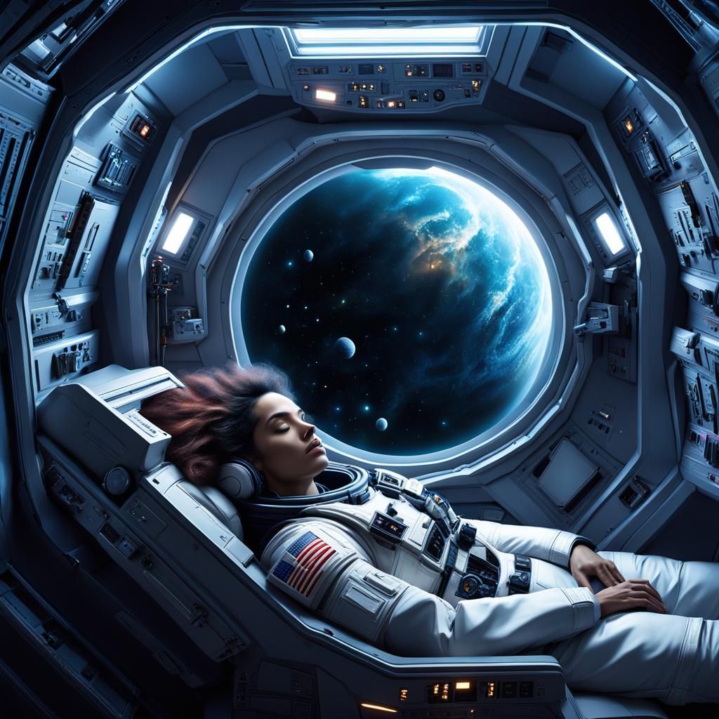Astronaut's Dream in Sci-Fi Spacecraft