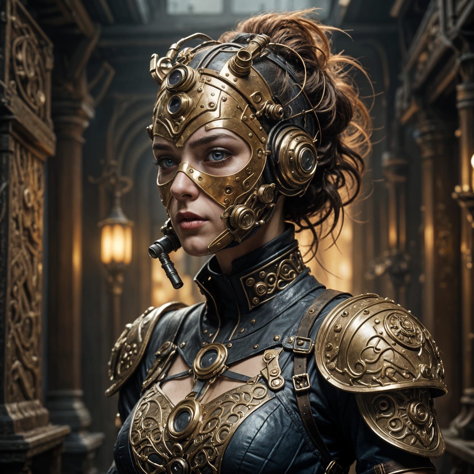 Steampunk Goddess in Despair