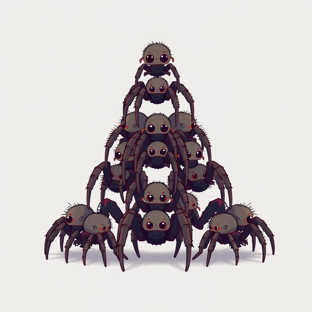 Chibi Tarantula Spider Human Pyramid
