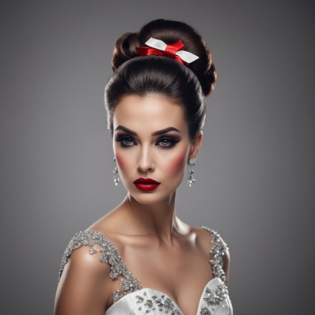 Glamorous Woman with Smoky Eyes in High-Fashion Style