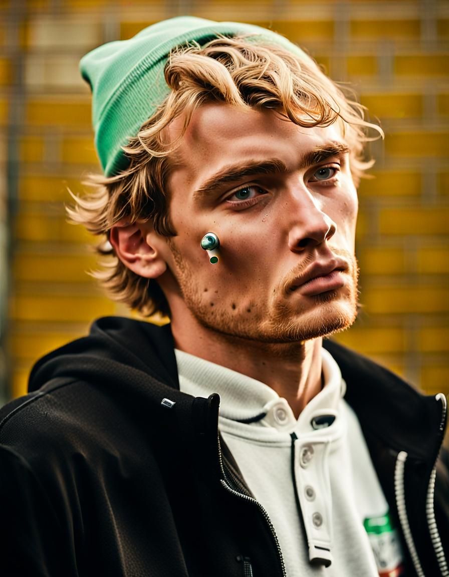 Candid Street Style Portrait in Skatepark: Fashion Photograp...