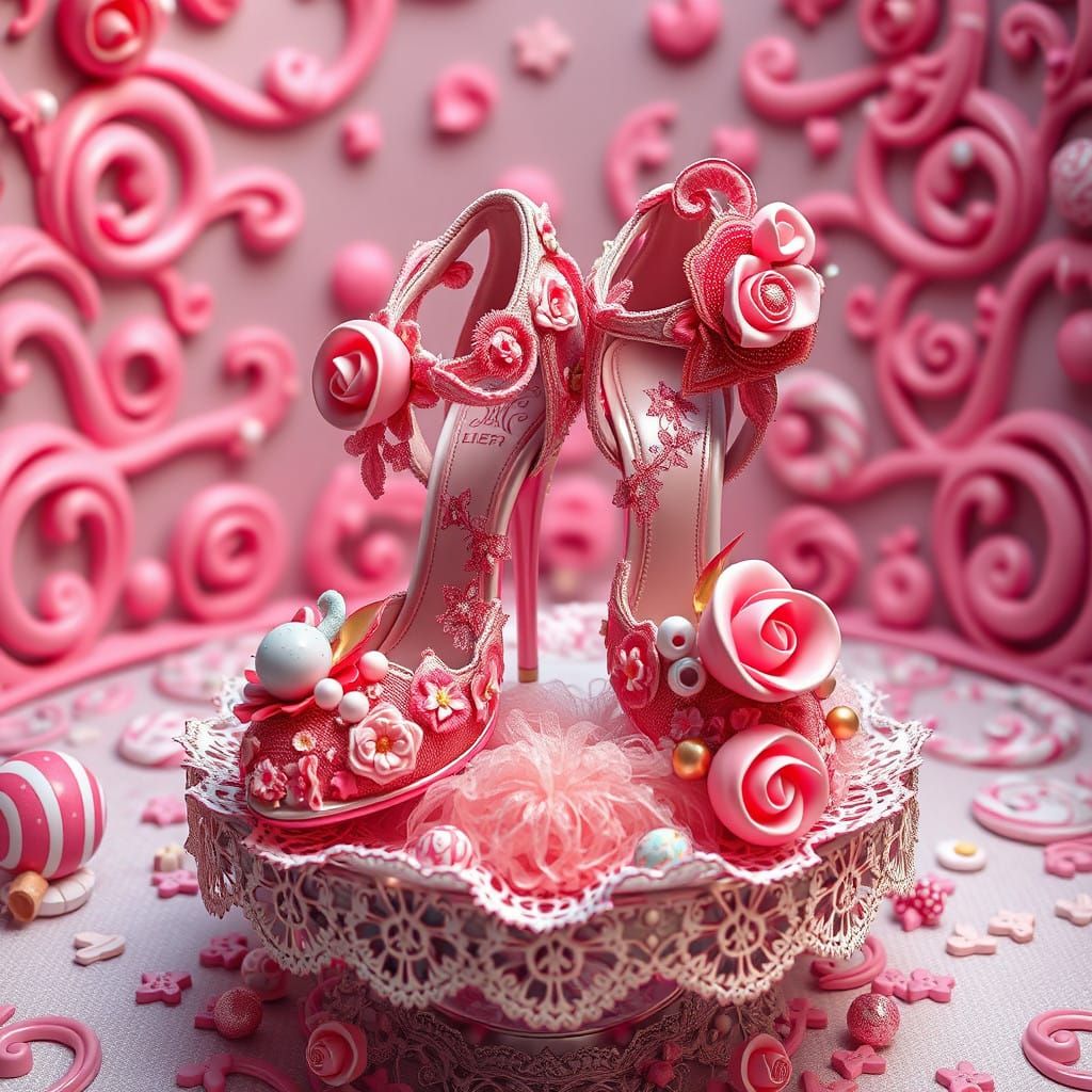 Whimsical Fantasy Heels in Hyper-Realistic Detail