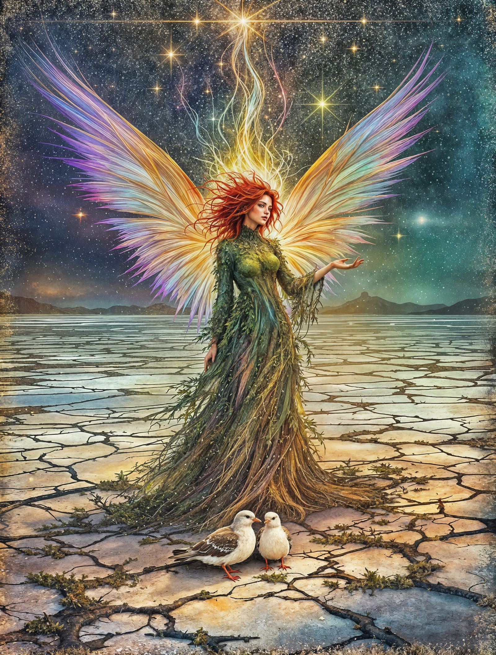 Ethereal Fairy Guardians a Bleached Salt Flat