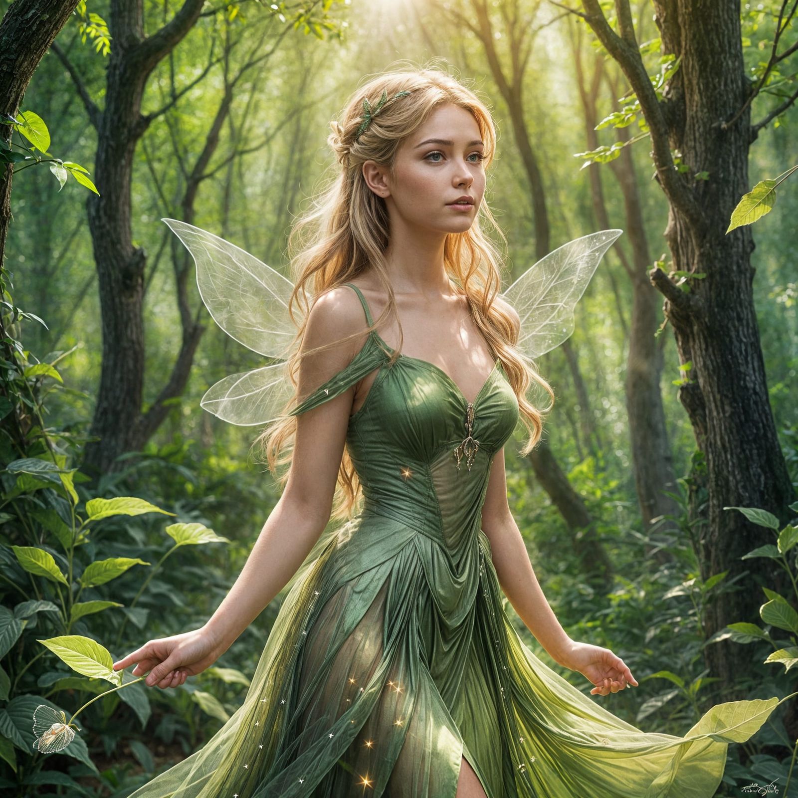 Life-Sized Tinkerbell with Flowing Hair